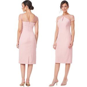 JS COLLECTIONS Karina Bow Knee Length Sheath Dress in Blush, Size 8